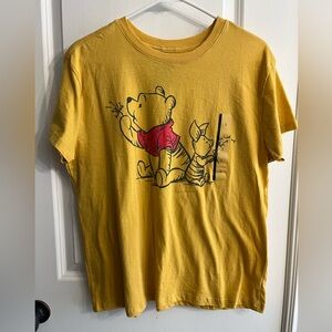 Disney Winnie the Pooh & Piglet Golden Yellow T-Shirt - Large - NWT